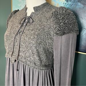 INDIES Long-Sleeve Midi Dress with Lace-Up Bodice